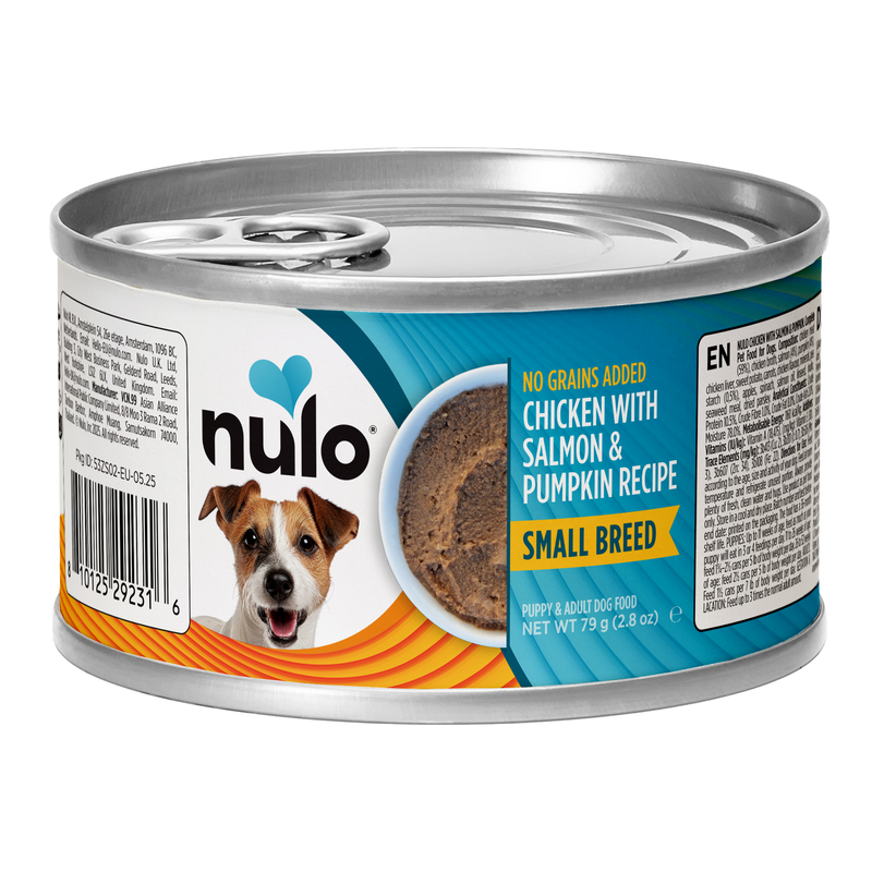 Paté Small Breed Chicken, Salmon & Pumpkin Recipe for Dogs
